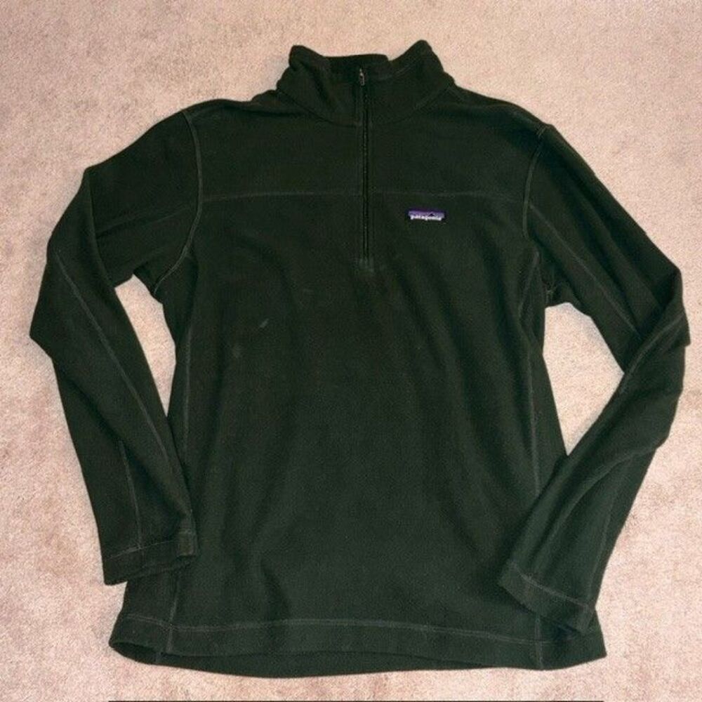 Patagonia Micro-D Fleece Pullover 1/4 Zip Green Lightweight Mens Medium 26176
